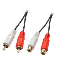 LINDY Audiokabel Stereo 2m 2xRCA (Cinch) m/f vergoldet (35671)