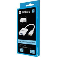 SANDBERG HDMI to VGA+Audio Converter Konvertiert HDMI Ausgang zu VGA und Audio Ausgaenge. USB Stromv