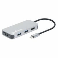 MANHATTAN USB-C 8-in-1-Dockingstation mit Power Delivery 100 W Typ C-Stecker auf HDMI 4K30Hz 3x USB-