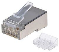 INTELLINET Cat6a RJ45 Modularstecker STP 3-Punkt-Aderkontaktierung fuer Massivdraht 90 Stecker pro B