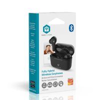 Nedis Vollständig drahtlose Kopfhörer / Hybrid (ENC + ANC) / Bluetooth® / Batterie 1 Betriebszeit Standardnutzung: 2160 min / Berührungssteuerung / Ladegehäuse / Kabelloses Ladegehäuse / Eingebautes Mikro / Stimmkontrolle / Schwarz