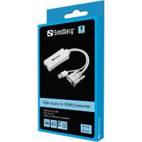 SANDBERG VGA+Audio to HDMI Converter Konvertiert VGA+USB Ausgaenge zu HDMI Ausgang mit Audio (508-78