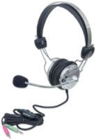 MANHATTAN Headset SLIM LINE Stereo Flexibles Mikrofon aus Edelstahl Komfortabel gepolsterte Ohrmusch