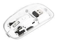MANHATTAN Transparente Wiederaufladbare Kabellose Maus LED-Beleuchtung USB-A-Mikroempfänger Links-/R
