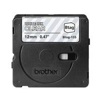 Schriftband Brother 12mmx4m weiß/transparent BTAG-135 (BTAG135)
