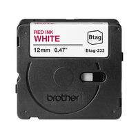Schriftband Brother 12mmx4m rot/weiß BTAG-232 (BTAG232)