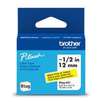 Schriftband Brother 12mmx4m schwarz/gelb BTAG-631 (BTAG631)