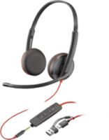 HP Poly Blackwire 3225 Stereo USB-C Headset +3,5mm Plug +USB-C/A Adapter Bulk (8X229A6)