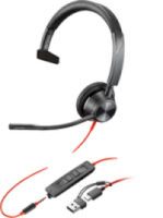HP Poly Blackwire 3315 Monaural USB-C Headset +3.5mm Plug +USB-C/A Adapter (8X217AA)