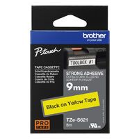 BROTHER P-Touch TZE-S621 schwarz auf gelb 9mm extra gluey (TZES621)