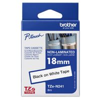 Schriftbandkassette Brother 18mm weiß/schwarz TZEN241 (TZEN241)