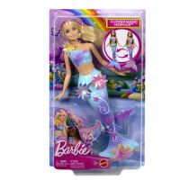 Mattel Barbie Flower Magic Meerjungfrauen-Spielzeugpuppe mit magischer Überraschungsblüte und perlen