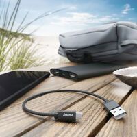 HAMA LADEKAB USBA/USBC 0,2 M NYL SW (USB-KABEL)