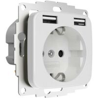 2USB STECKDOSE MIT 2 USB RW GLÄNZ. (JP-5502F    12W 2,4A)