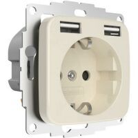 2USB STECKDOSE MIT 2 USB CW GLÄNZ. (JP-5502F    12W 2,4A)