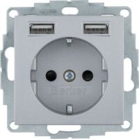 Berker SSD MIT 2X USB 2,4 A ALU MATT (48031404     S.1/B.X)