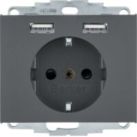 Berker SSD MIT 2X USB 2,4 A ANTH MATT (48037006         K.1)