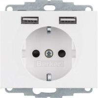 Berker SSD MIT 2X USB 2,4 A PWS GLÄNZ (48037009         K.1)