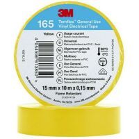 3M Temflex 15mmx10m Gelb 165YL1EVinyl-Isolierband 0.15mm 7100184732