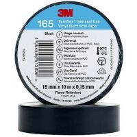 3M Temflex 15mmx10m Schwarz165BK1EVinyl-Isolierband 0.15mm 7100184723