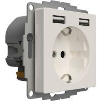 2USB STECKDOSE MIT 2 USB RW GLÄNZ. (JP-5502F    12W 2,4A)