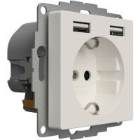 2USB STECKDOSE MIT 2 USB RW MATT (JP-5502F    12W 2,4A)