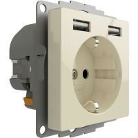 2USB STECKDOSE MIT 2 USB CW GLÄNZ. (JP-5502F    12W 2,4A)