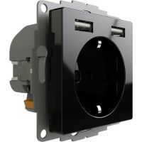 2USB STECKDOSE MIT 2 USB SW GLÄNZ. (JP-5502F    12W 2,4A)