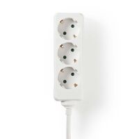 Nedis Steckdosenleiste / Schutzkontakt / Typ F (CEE 7/7) / 3-Wege / 1.50 m / 3680 W / 16 A / Art der Erdung: Seitenkontakte / 230 V AC 50/60 Hz / Buchsenwinkel: 45 ° / H05VV-F 3G1.5mm² / Weiss