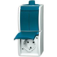 BUSCH JAEGER 2601/5/20EW-53-503 - CEE 7/3 - 2P+E - Blue - White - IP44 - CE - 250 V