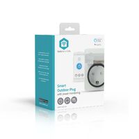 Nedis SmartLife Smart Stecker / IP44 / Leistungsmesser / 3680 W / Schutzkontakt / -25 - 55 °C / Android™ / IOS / Grau / Weiss / 1 Stück