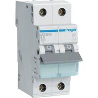 Hager MCN516 - 2P - 50 - 60 Hz - 16 A - 35 mm - 70 mm - 83 mm