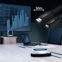 LINDY 50m USB 3.2 Gen 1 Typ A an C Hybridkabel (43397)