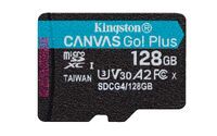 KINGSTON 128GB microSDXC Canvas Go Plus Gen4 200R A2 U3 Single Pack w/o ADP (SDCG4/128GBSP)