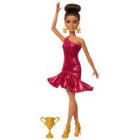 Mattel Barbie Turniertänzerin-Modepuppe mit braunem Haar und Tanzpokal-Zubehör