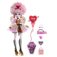 Mattel Monster High Scary Sweet Birthday Cupid Asteria-Puppe im Partykleid mit Ballon und Geschenk