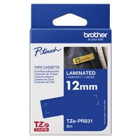 BROTHER TZEPR831 Schriftbandkassetten 6-12 mm Bandbreite Premium gold schwarz (TZEPR831)