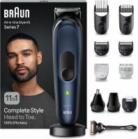 Braun All-In-One Bartpflege Bodygroomer Set, 11-in-1 Barttrimmer, Nasenhaartrimmer, Trimmer/Haarschneider Herren, Haarschneidemaschine, Bartschneider, 100 Min. Akkulaufzeit, MGK7450 