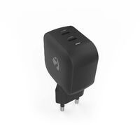 Nedis Netzladegerät / GaN / PD3.0 / 1.75 / 2.33 / 2.92 / 3.0 A / Anzahl der Ausgänge: 2 / 2x USB-C™ / Automatische Spannungswahl / Schwarz