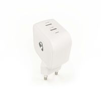 Nedis Netzladegerät / GaN / PD3.0 / 2.25 A / 3.0 A / Anzahl der Ausgänge: 2 / 2x USB-C™ / Automatische Spannungswahl / Weiss
