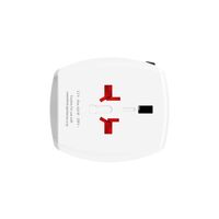 Skross Innovativer 2-poliger Weltreise-Adapter mit integriertem Dual-USB-Ladegerät (1x USB C & 1 x USB)