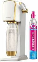 SodaStream Art Wassersprudler mit CO2-Zylinder und 1L PET Flasche weiß/gold