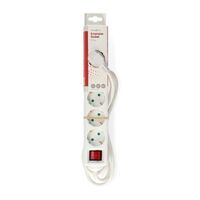 Nedis Steckdosenleiste / Schutzkontakt / Typ F (CEE 7/7) / 6-Wege / 1.50 m / 3680 W / 16 A / Art der Erdung: Seitenkontakte / 230 V AC 50/60 Hz / Buchsenwinkel: 45 ° / H05VV-F 3G1.5mm² / Ein-/Ausschalter / Weiss
