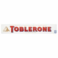 Toblerone weiße Schokolade 100g, Feine weiße schweizer Schokolade mit Honig- und Mandelnougat