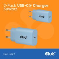 Club 3D Club3D Lifestyle Ladegerät USB-C 30Watt, 2Stk  blau retail (CAC-3022)