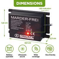 Isotronic Marderabwehrgerät 12 kHz Aussen 12 V