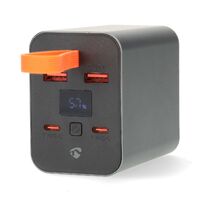 Nedis powerbank / 30000 mAh / 18 / 100 W / 1.5 / 2.0 / 3.0 / 5.0 A / Geräteausgangsanschluss: 2x USB-A / 2x USB-C™ / Geräteeingangsanschluss: 1x USB-C™ / Lithium-Polymer / Display