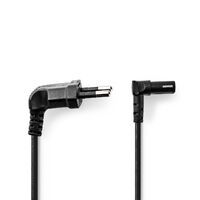 Nedis Stromkabel / Euro Männlich / IEC-320-C7 / 90° abgewinkelt / 90° abgewinkelt / Vernickelt / 5.00 m / Rund / PVC / Schwarz / Label