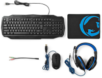 Nedis Tastatur-Set GCK41100BKDE Gaming-Combo-Kit 4in1