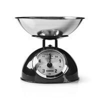 MELISSA Retro-Küchenwaage / Analog / Metallgehäuse / Abnehmbare Schale / Max. 5kg / 25-Gramm-Schritte / Schwarz